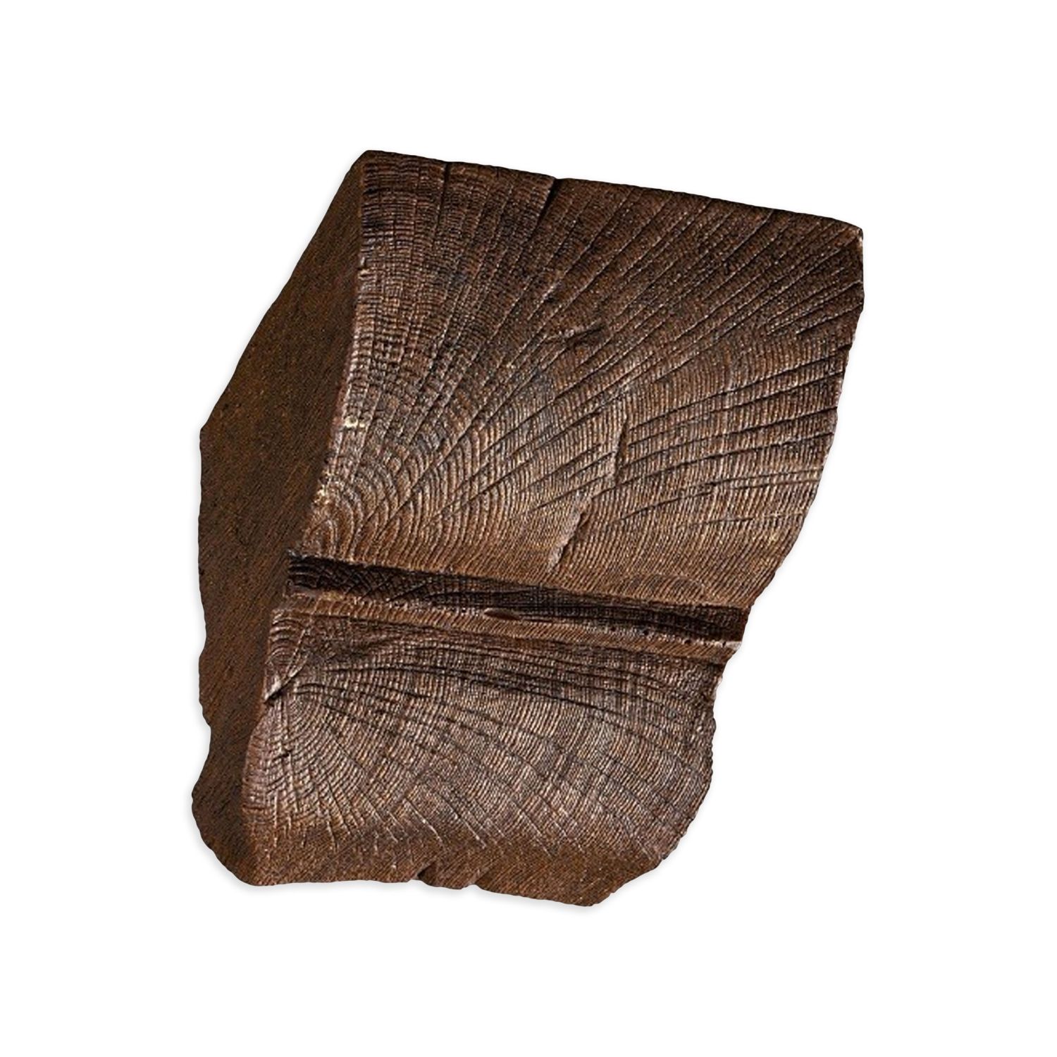 Wiesemann | Konsole für PU-Balken | 90 x 60 mm | Polyurethan | Eiche Dunkel | Hochfest