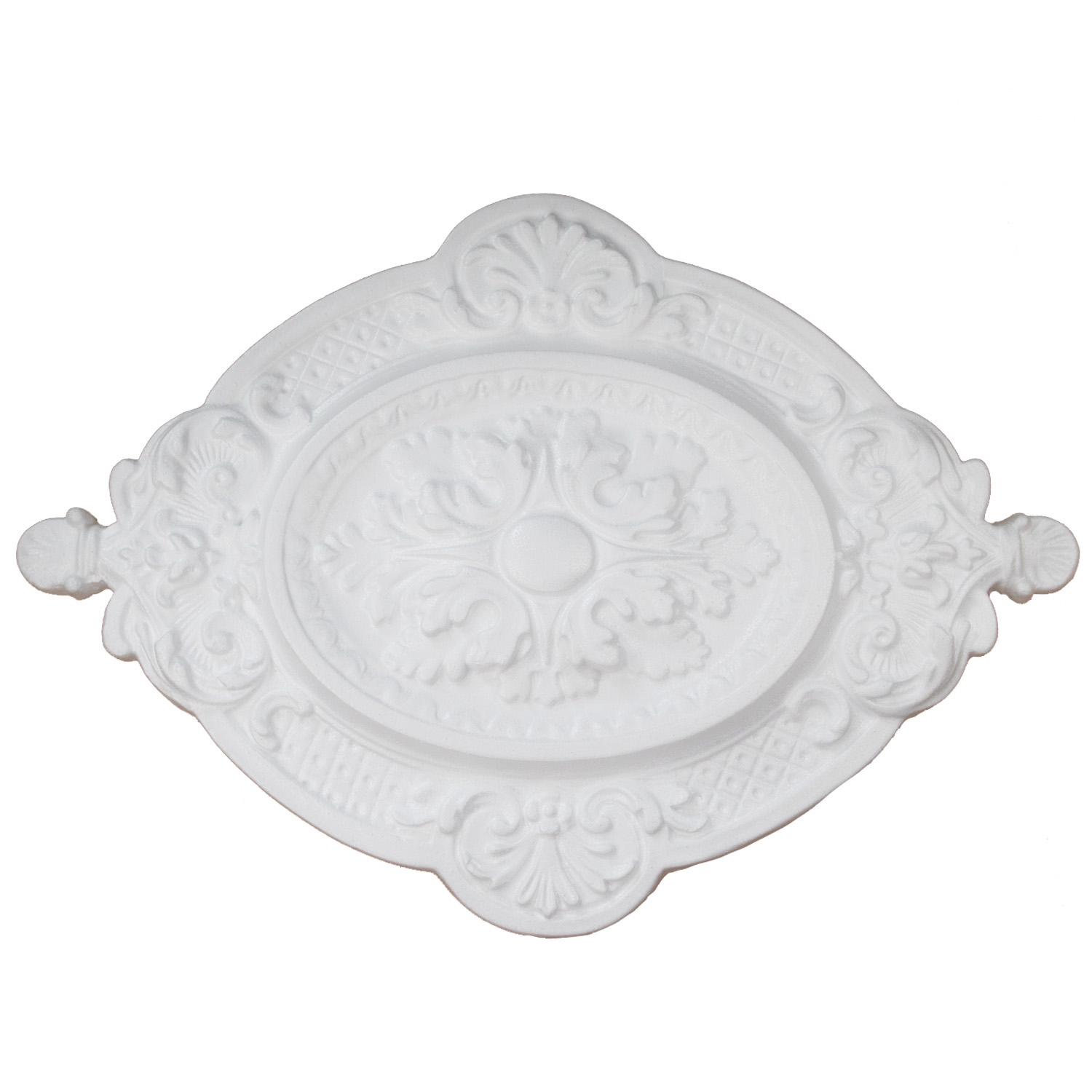Marbet | Rosette "R4" | 57 x 40cm | Styropor | weiß