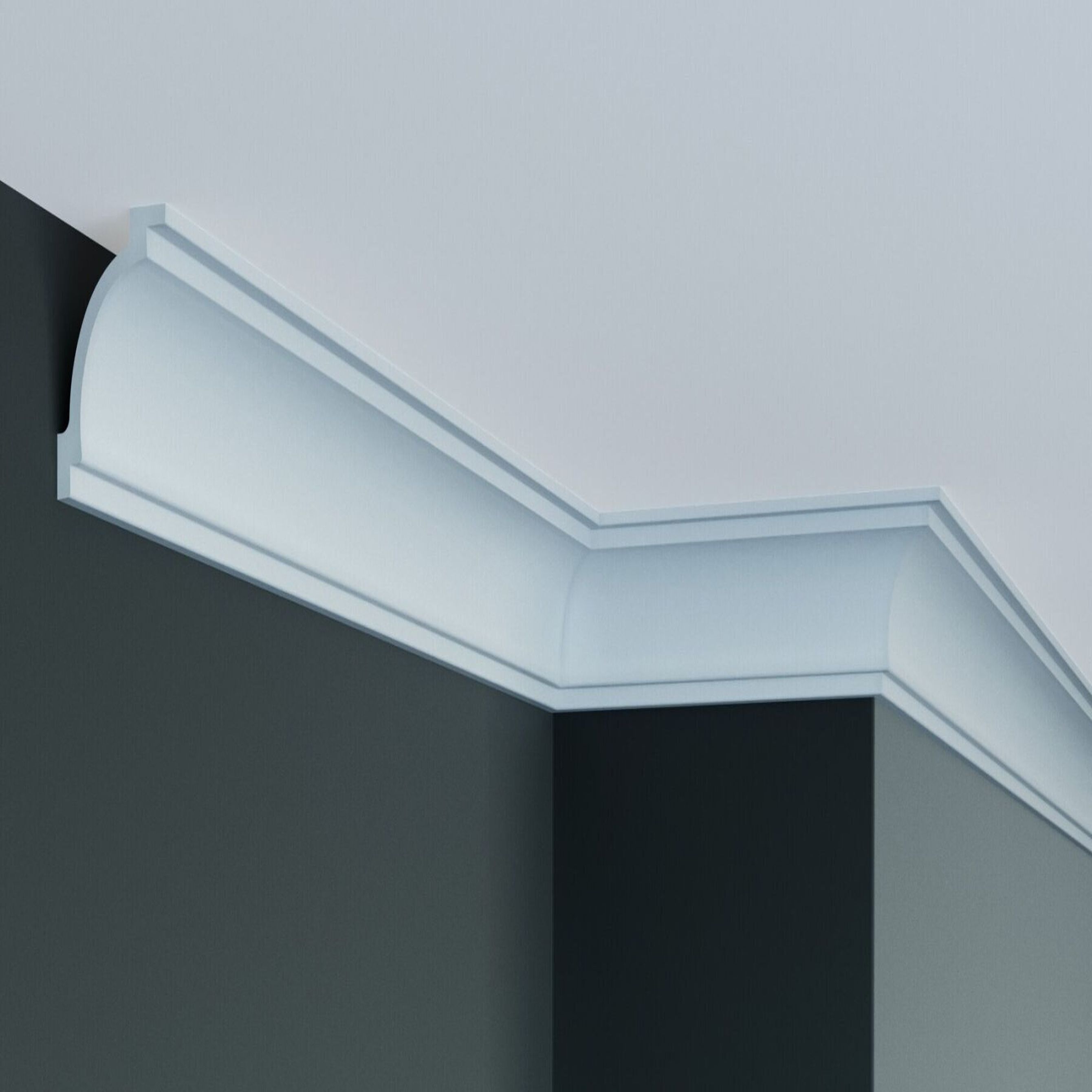 Elite Decor | Stuckleiste P821| Polyurethan | 50 x 70 x 2000 mm | Styropor Deckenleiste | Weiß