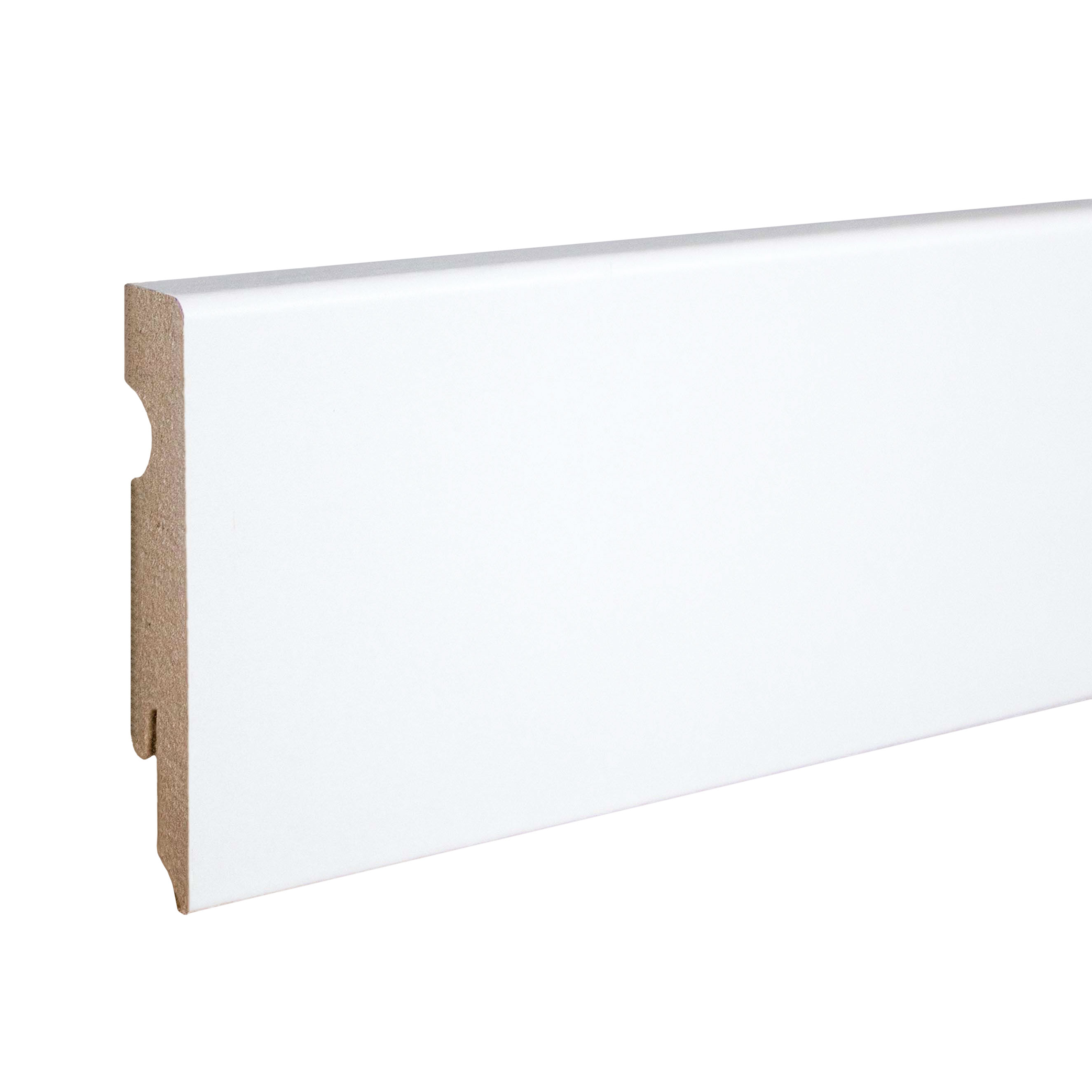 Neuhofer Sockelleiste "Masone" FU084L MDF 15 x 80 x 2400 mm Weiß Fußleiste