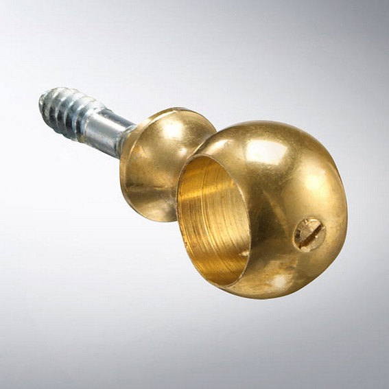 Auer Kugelösen für Läuferstangen 13 mm Mit Feststellschraube Messing poliert oder vernickelt