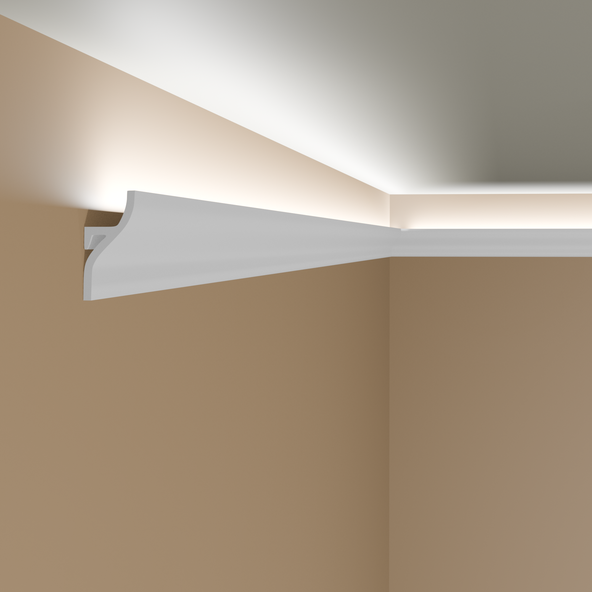 Elite Decor Stuckleiste KH906 Polyurethan 24 x 52 x 2000 mm Styropor Deckenleiste Weiß
