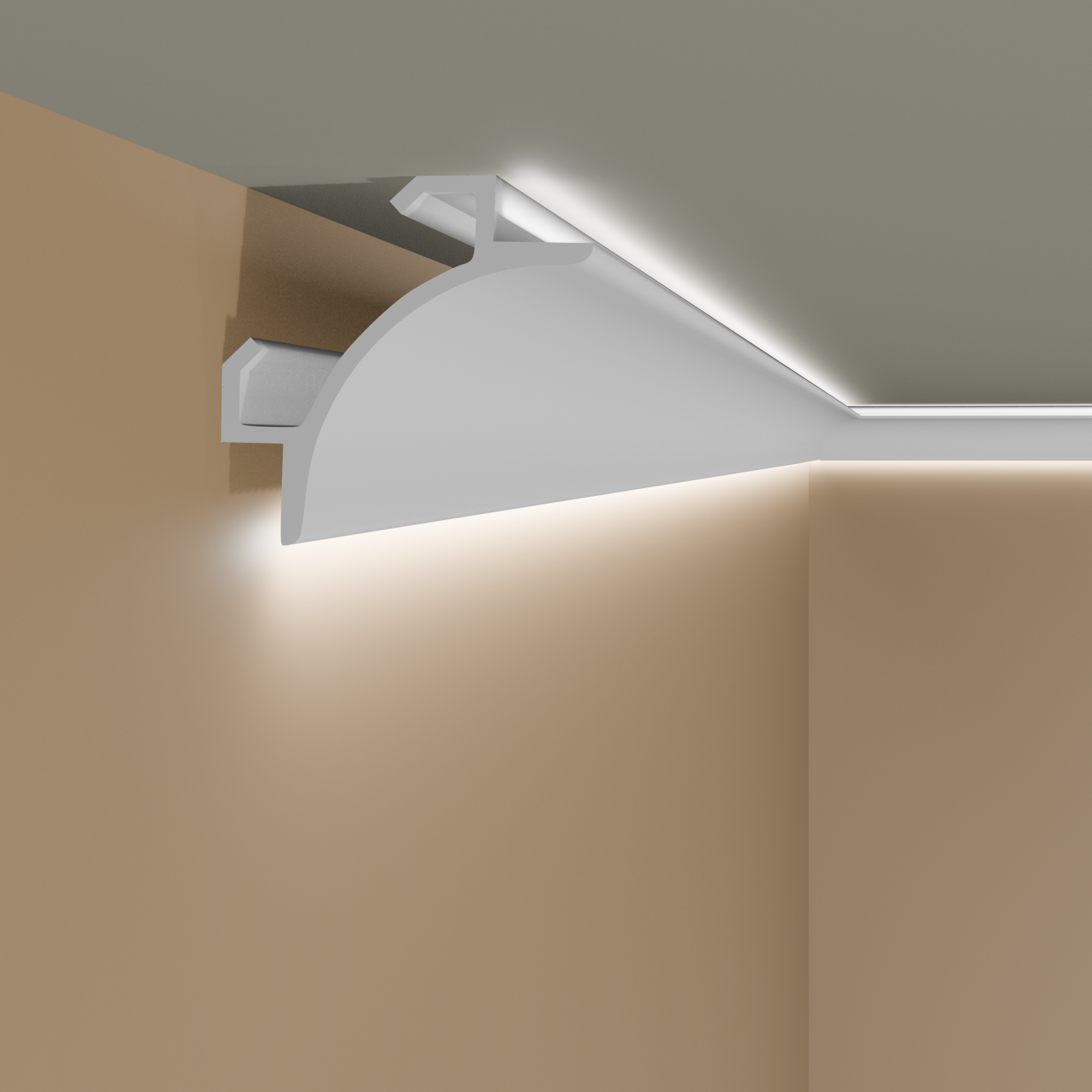 PROVISTON | Lichtleiste "RM001" | 147 x 147 x 2000 mm | Weiß | Deckenleiste | Stuckleiste | Modern PROVISTON | Lichtleiste "RM001" | 147 x 147 x 2000 mm | Weiß | Deckenleiste | Stuckleiste | Modern