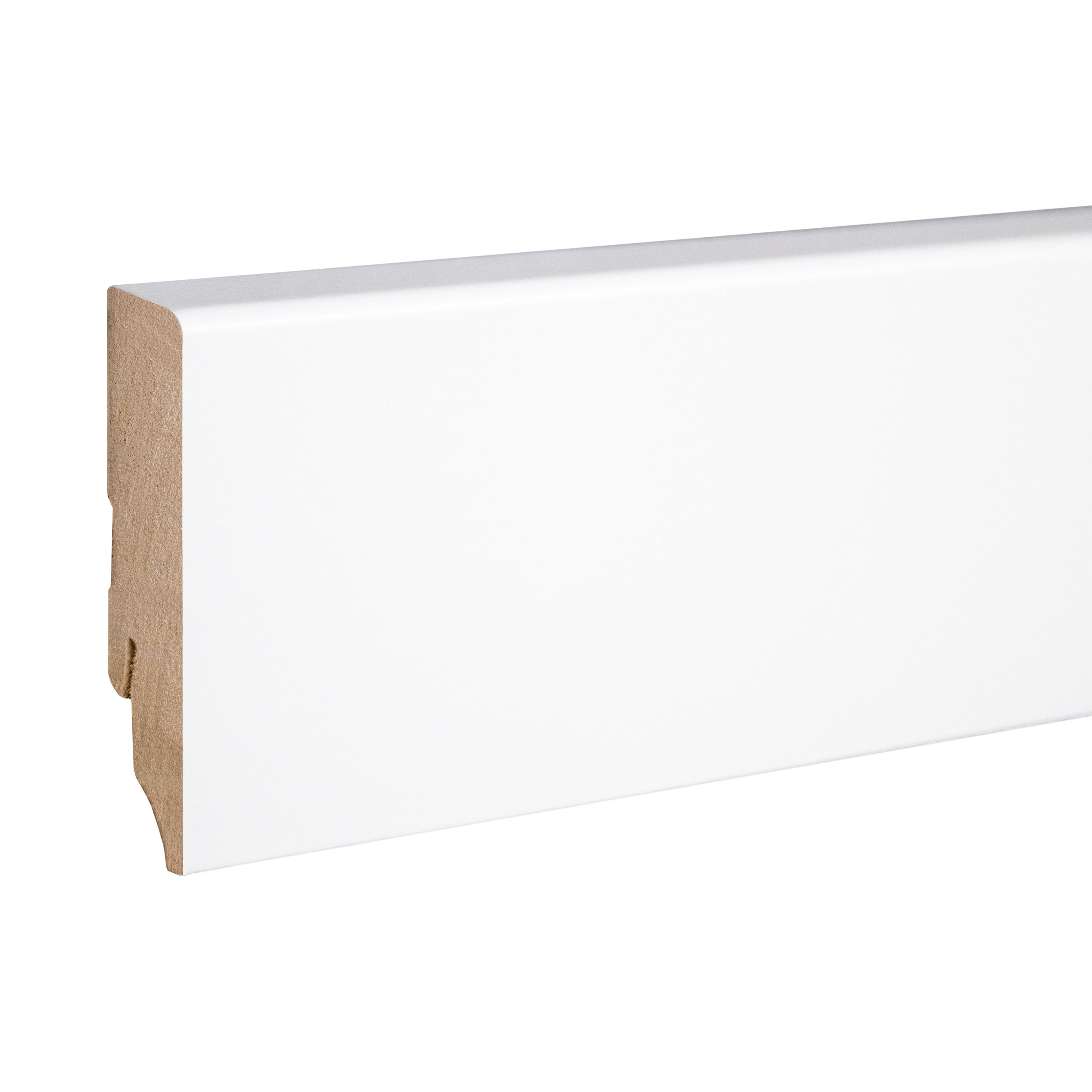 PROVISTON Fußleiste MDF Sockelleiste 19 x 70 x 2400 mm Weiß Foliert Eckiges Profil