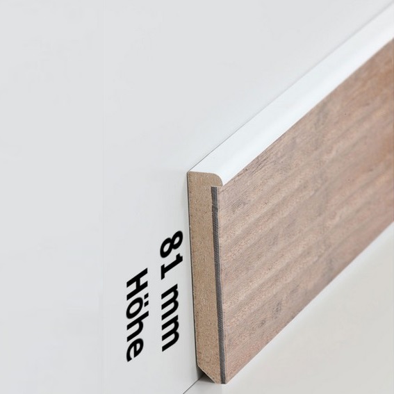 Sockelleiste Frankfurt MDF 13 x 81 x 2500 mm Fußleiste für Vinylboden by PROVISTON