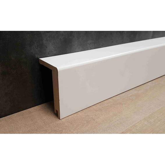 Heizrohrabdeckleiste mit abgerundeter Kante, bis zu einer Höhe von 88 mm (MDF foliert / 72.9664.31) - Farbe: weiß (Default) 1