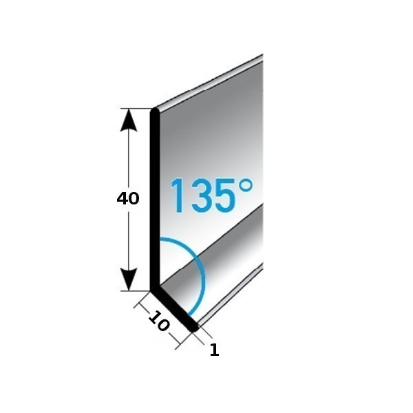 Auer Sockelleiste Metall H 40 mm Winkel 135° Sockelleiste Aluminium Wasserfest Modern
