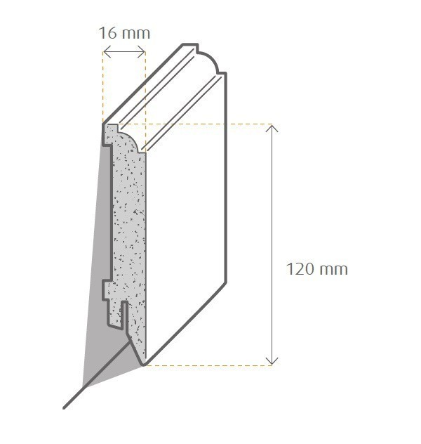 Zeichnung Sockelleiste / Fußleiste / Bodenleiste Cantu-7 (7252)