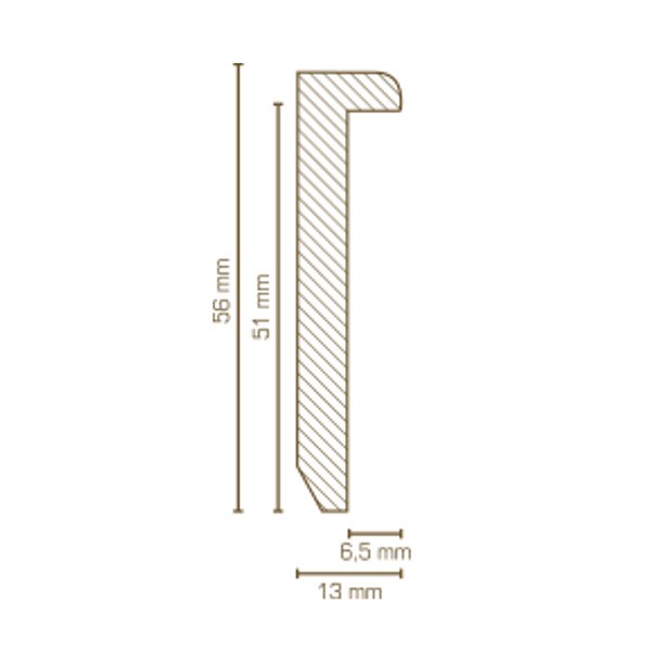 Design Fußleiste für Vinylboden "Hannover" - weiß (MDF foliert - 726.5131) - Profilbild