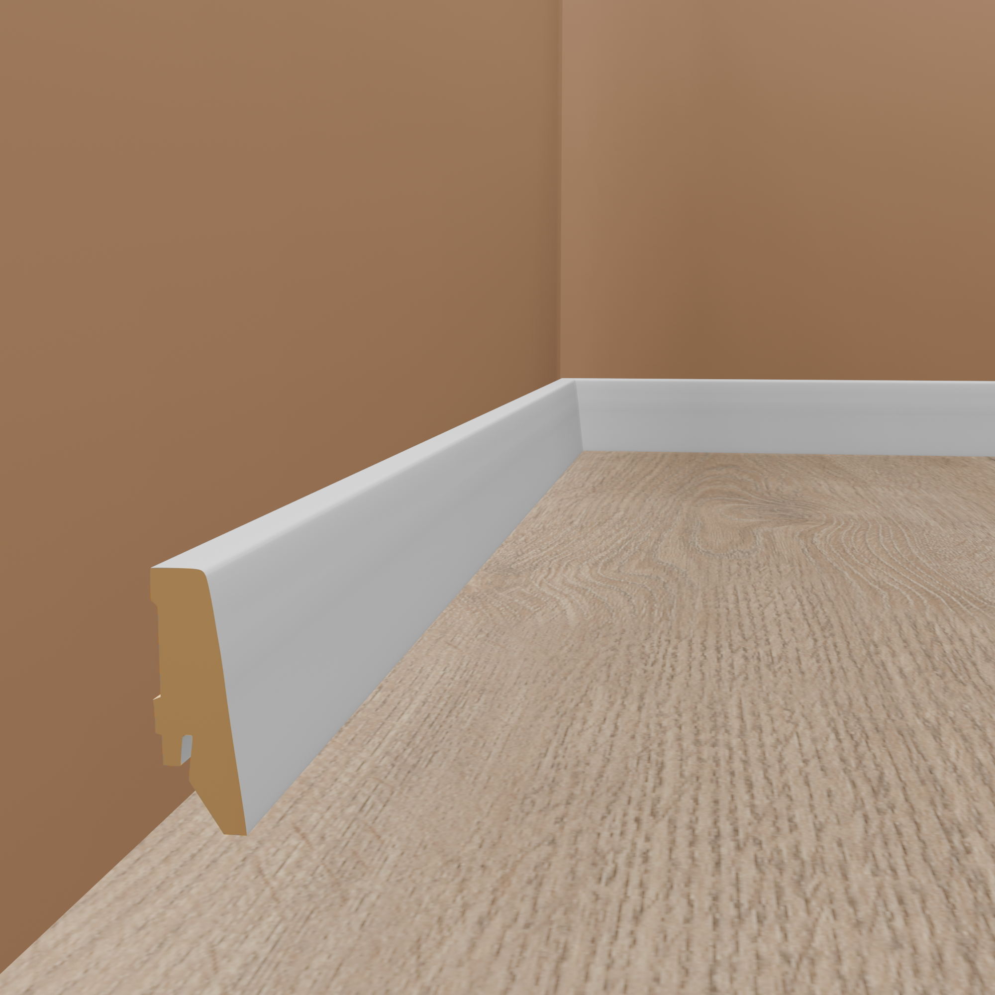 Sockelleiste Coburg MDF 18 x 58 x 2500 mm Hochglanz Weiß Fußleiste by PROVISTON