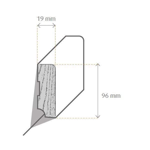 Zeichnung Sockelleiste / Fußleiste / Bodenleiste Mori-3 (73171)