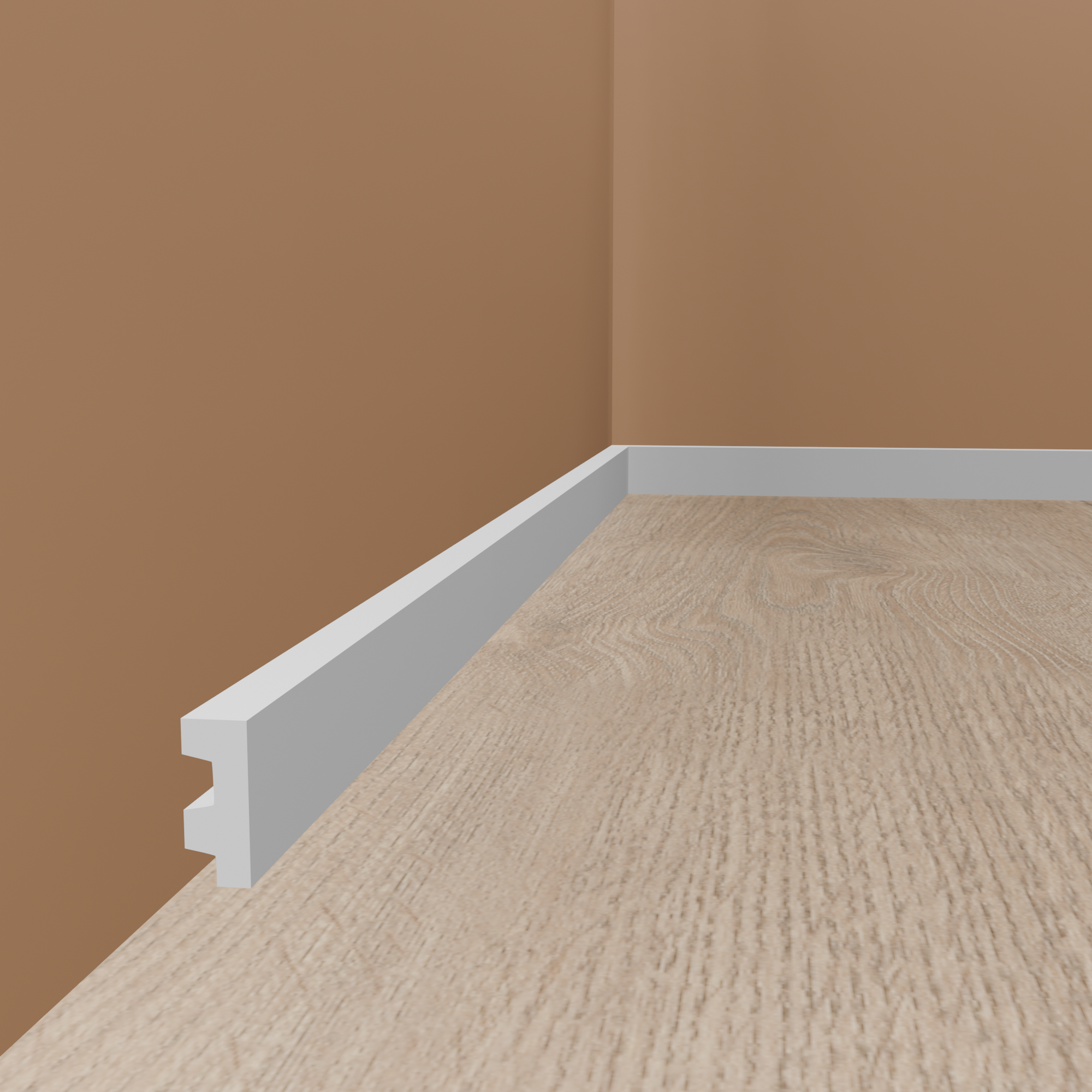 PROVISTON Licht Sockelleiste Kunststoff Weiß | 20 x 50 x 2000 mm moderne Lichtleiste eckiges Profil