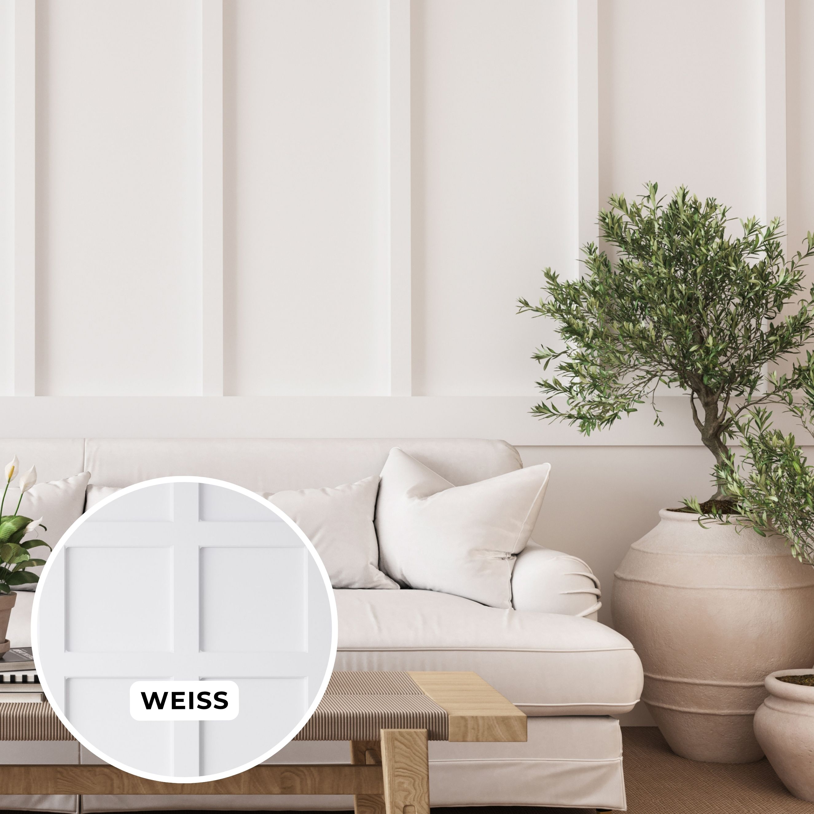 Holzleisten 6er Set 8.5 x 62.5 x 1180 mm MDF Weiß foliert Wandleisten Holz überstreichbar | Neuhofer