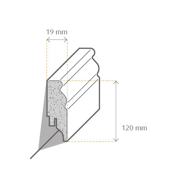 Zeichnung Sockelleiste / Fußleiste / Bodenleiste Cantu-4 (69683)