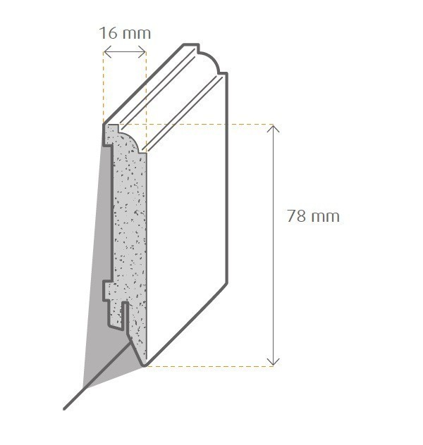 Zeichnung Sockelleiste / Fußleiste / Bodenleiste Cantu-5 (725)