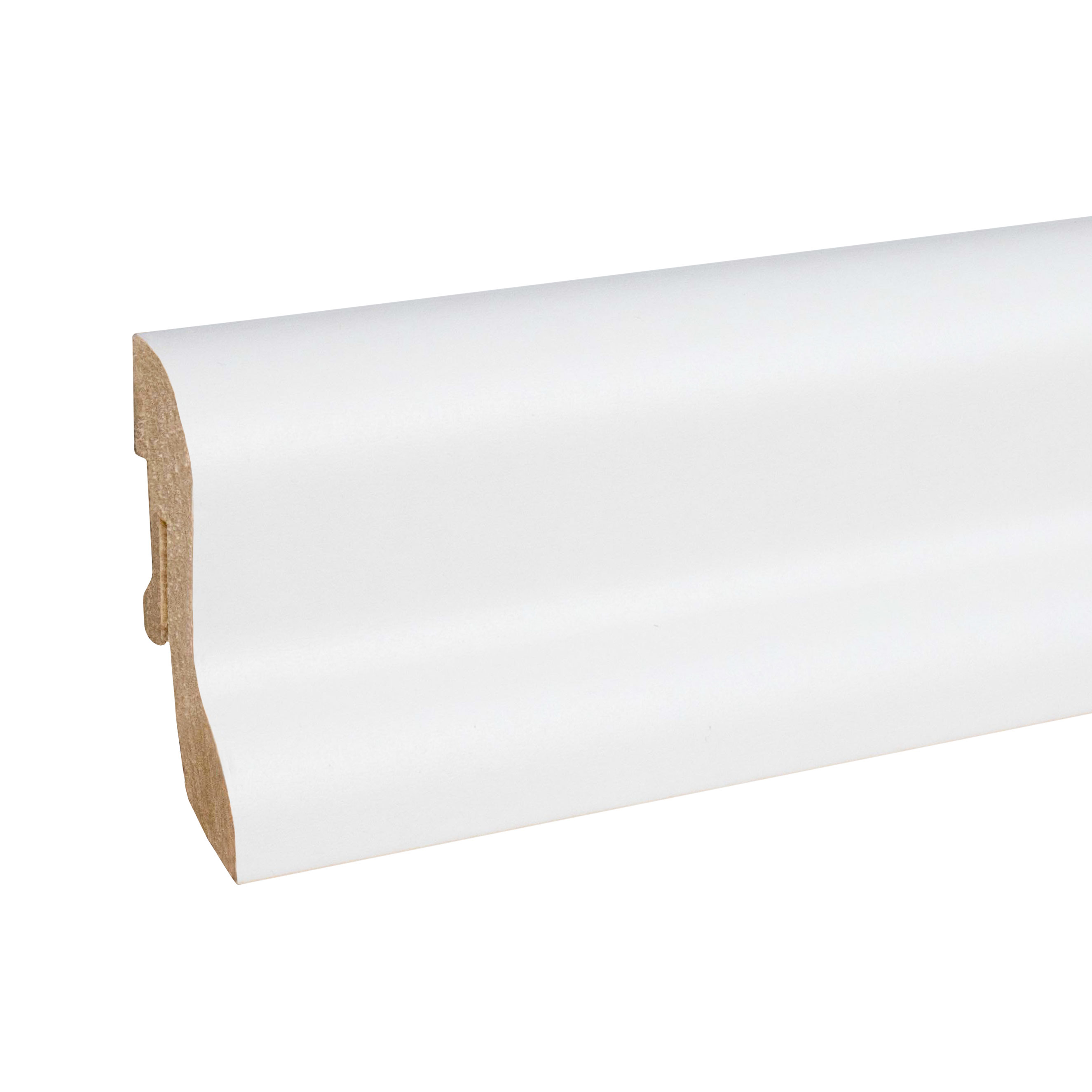 Sockelleiste Abgerundetes Profil 20 x 40 x 2500 mm MDF foliert Weiß Fußleiste by PROVISTON