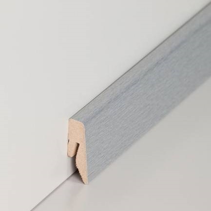 Sockelleisten / Fußleisten "Nauheim" (MDF foliert) - Farbpalette: Design-aluminiumfarbend (Default)