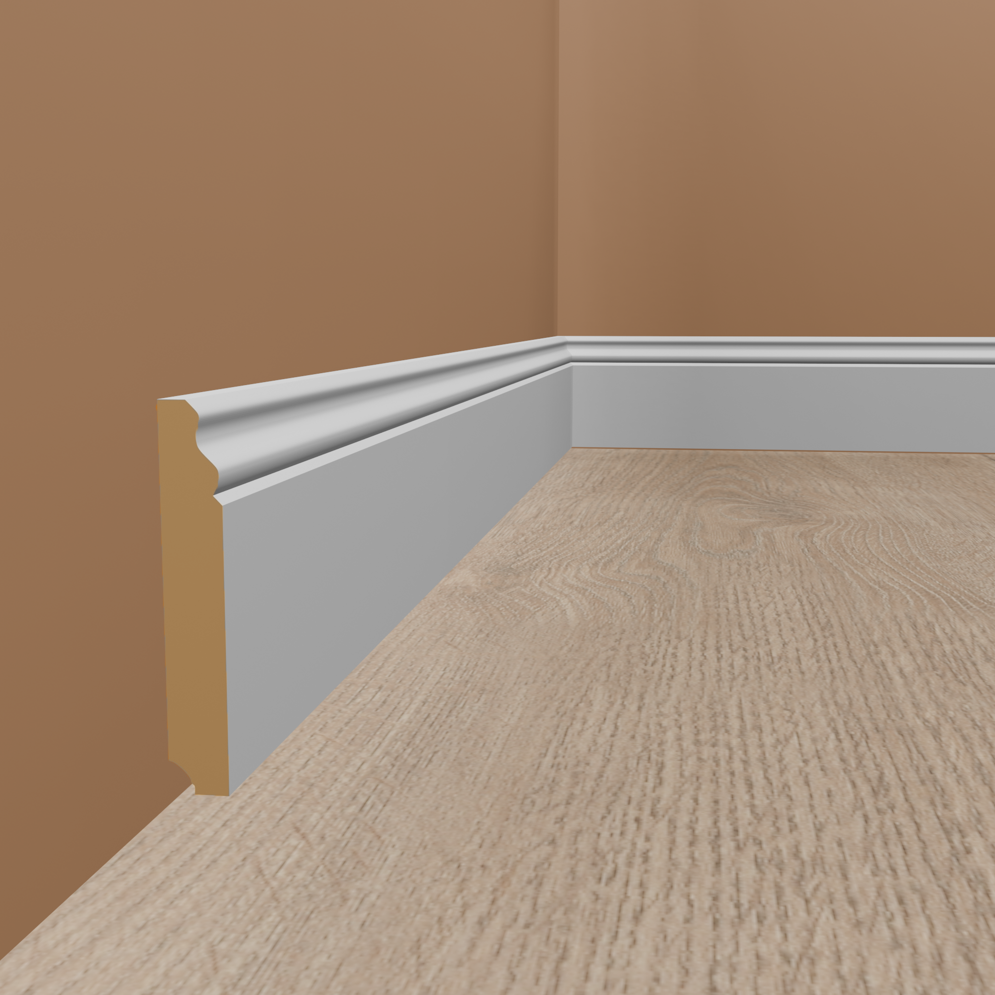 Sockelleiste Berliner Profil 16 x 100 x 2500 mm MDF foliert Weiß Klassisch by PROVISTON Sockelleiste Berliner Profil 16 x 100 x 2500 mm MDF foliert Weiß Klassisch by PROVISTON