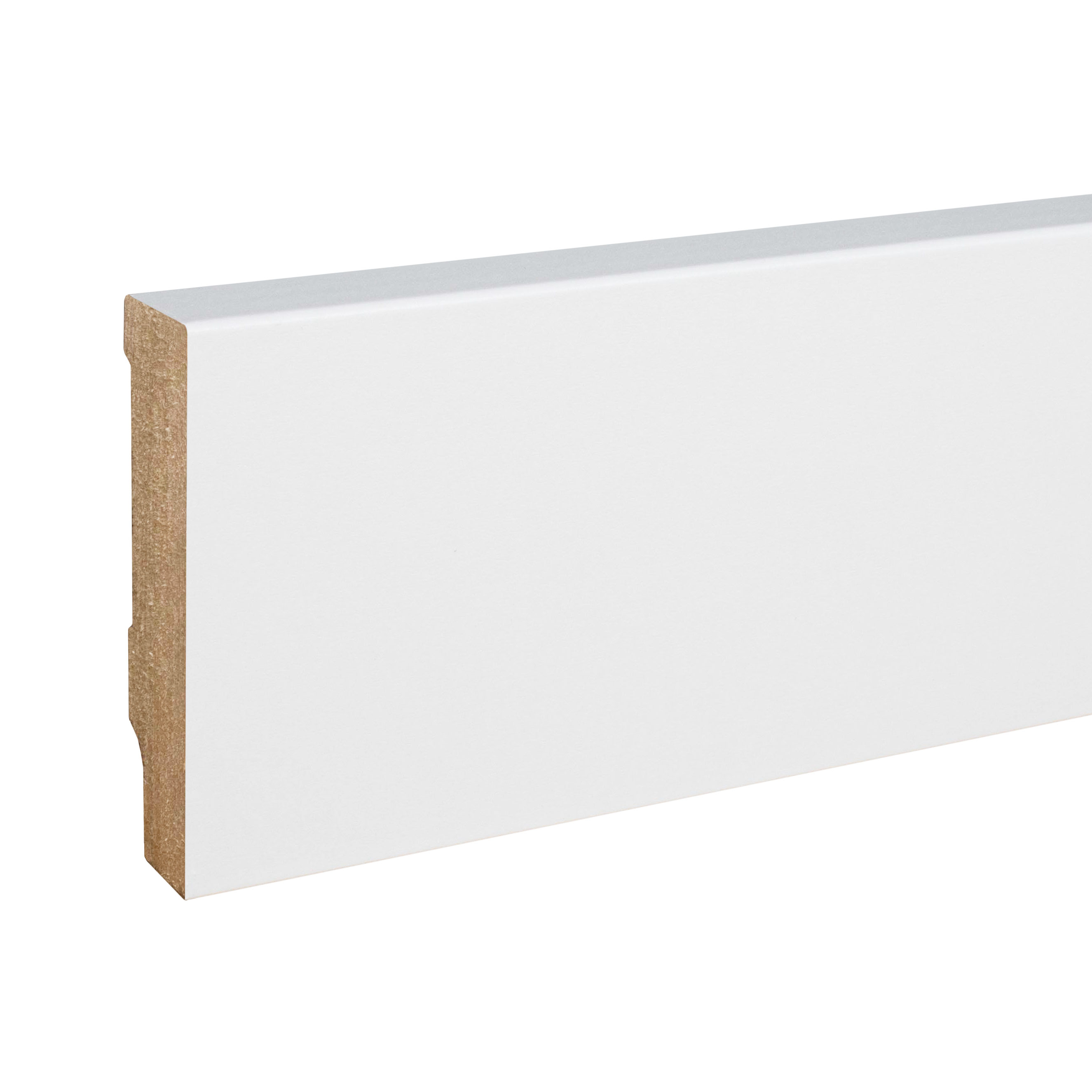 Sockelleiste Eckiges Profil 13 x 58 x 2500 mm MDF foliert Weiß Klassisch by PROVISTON