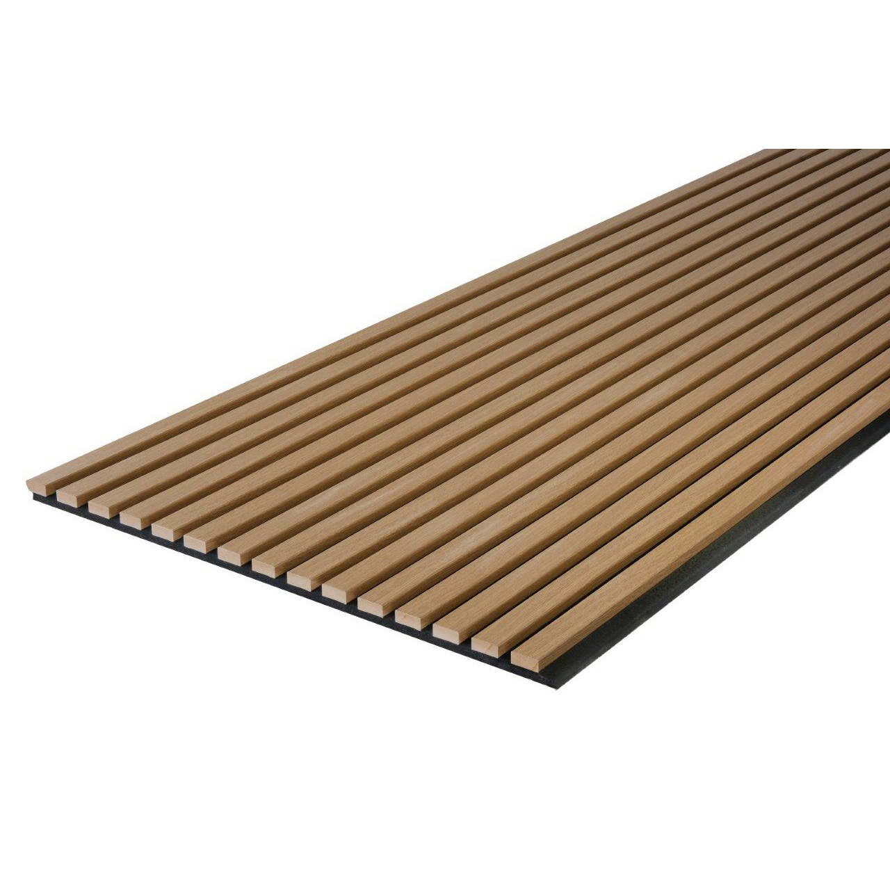 Kosche Akustik Wandpaneel 2400 x 600 x 21 mm | Teak Furniert MDF Akustik 3D Paneele