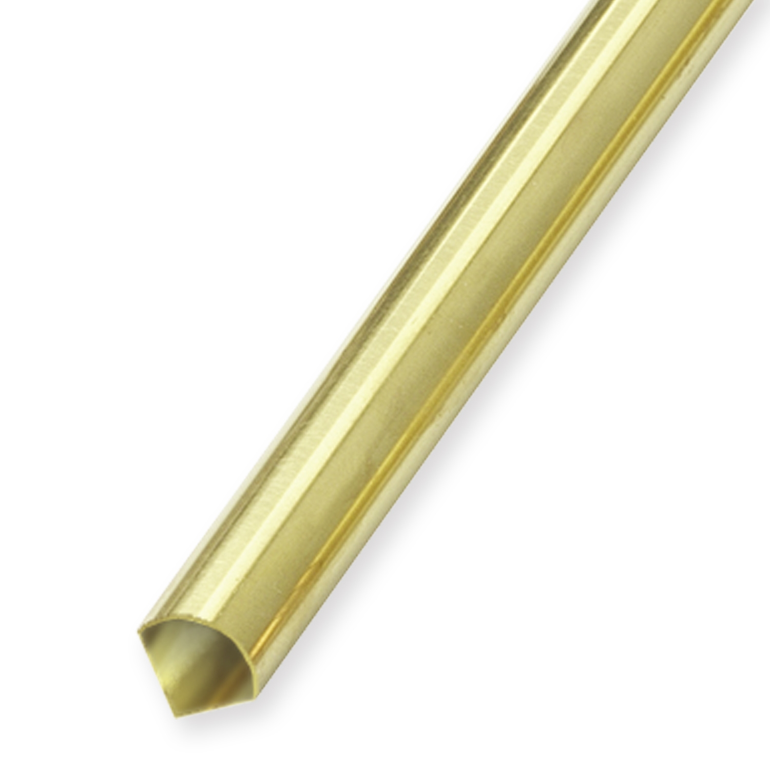 Dreikant Treppenstange 16 x 16 mm Hohl Messing Treppenläuferstange versch. Größen Küberit