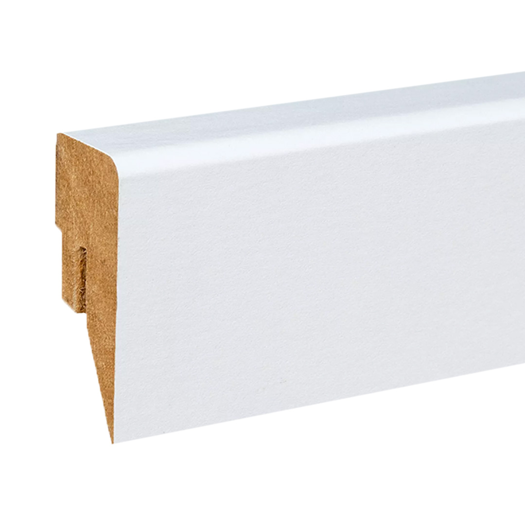 Kosche | Sockelleiste Cremona-1 | MDF | 71927 | 16 x 40 x 2500 mm | Weiß | Foliert | Abgerundet