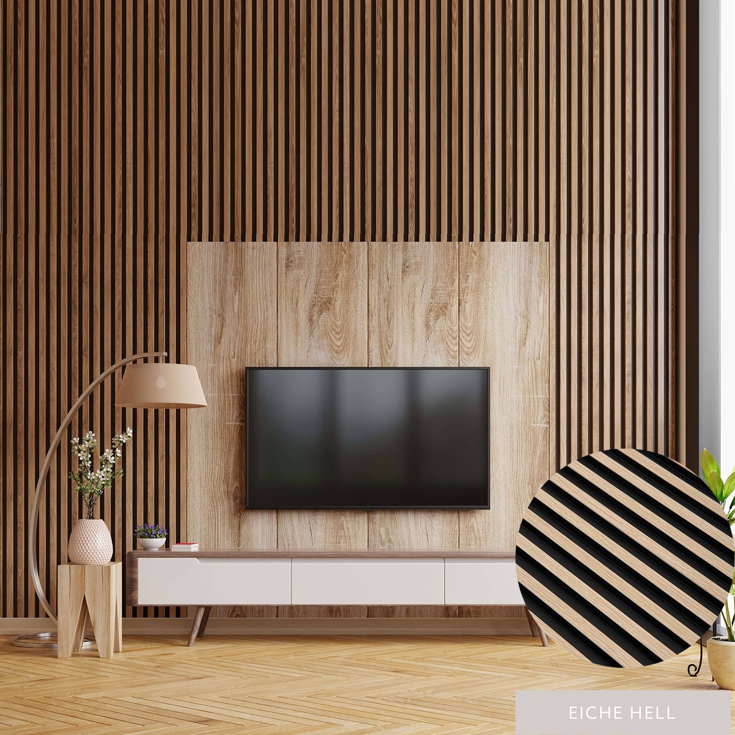 Mardom | Akustik 3D Wandpaneel "0046" | H: 2700 mm x B: 120 mm | Eiche Hell | Modern