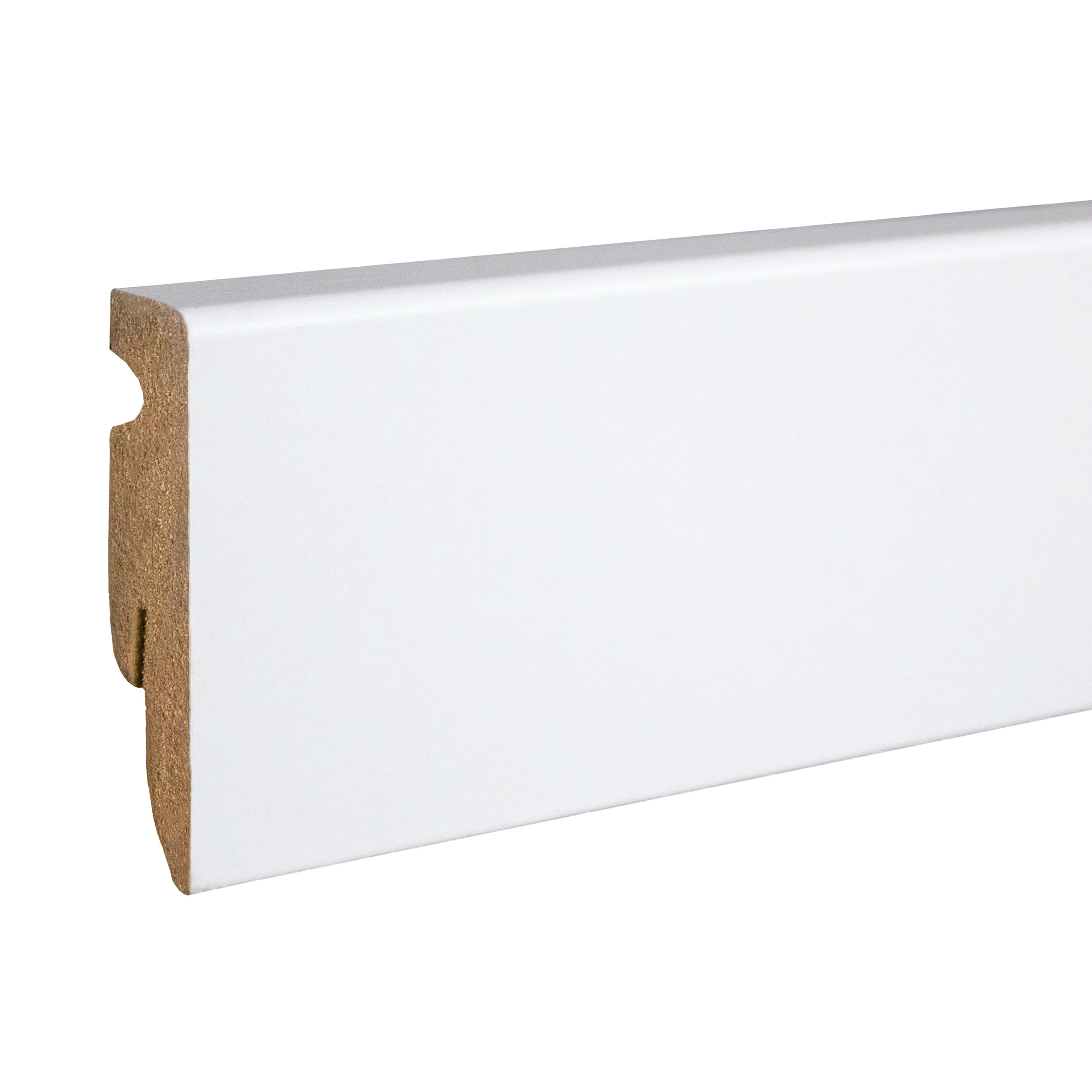 Neuhofer Sockelleiste "Manta" FU062L MDF 15 x 58 x 2400 mm Weiß Fußleiste