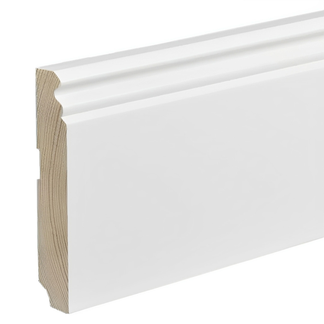 Kosche | Sockelleiste | Massivholz | 76802 | 19 x 120 x 2400 mm | Weiß | Fußleiste | Berliner Profil