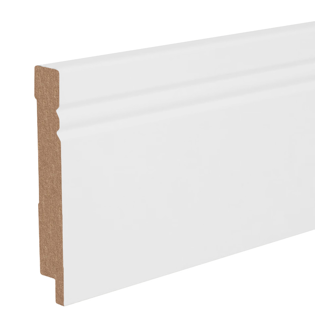 Sockelleiste / Fußleiste / Bodenleiste Palestro-2 (73011) | 19 x 120 x 2500 mm | Weiß