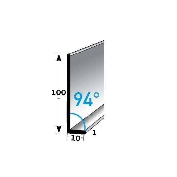 Fußleiste / Sockelleiste (TYP 1) aus Edelstahl, Höhe: 1 mm, mit verschiedenen Breiten, Materialstärken und Befestigungsarten, Winkel: 94°-gebohrt-1 mm-1 mm... Fußleiste / Sockelleiste (TYP 1) aus Edelstahl, Höhe: 1 mm, mit verschiedenen Breiten, Materialstärken und Befestigungsarten, Winkel: 94°-gebohrt-1 mm-1 mm (Default)