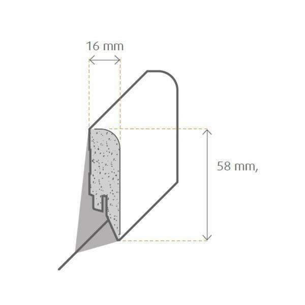 PROVISTON Innen- oder Außenwinkel Fußleiste weiß foliert 16 x 58mm abgerundet MDF-Leiste