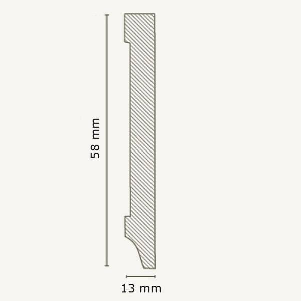 Innen- oder Außenwinkel Für Sockelleiste Eckig 13 x 58 mm MDF foliert Weiß by PROVISTON