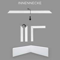 PROVISTON | Innen- oder Außenwinkel | weiß foliert | 16 x 58mm | Hamburger Profil | MDF-Sockelleiste