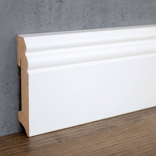 PROVISTON | weiße Sockelleiste | Hamburger Profil | 18 x 90 x 2400 mm | MDF | folierte Fußleiste PROVISTON | weiße Sockelleiste | Hamburger Profil | 18 x 90 x 2400 mm | MDF | folierte Fußleiste