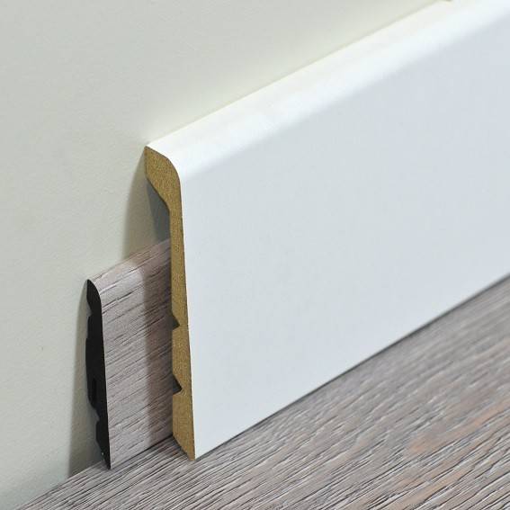 Neuhofer | Abdeckleiste "Sale" | FU123K | MDF | 24 x 92 x 2400 mm | Weiß | Fußleiste Neuhofer | Abdeckleiste "Sale" | FU123K | MDF | 24 x 92 x 2400 mm | Weiß | Fußleiste