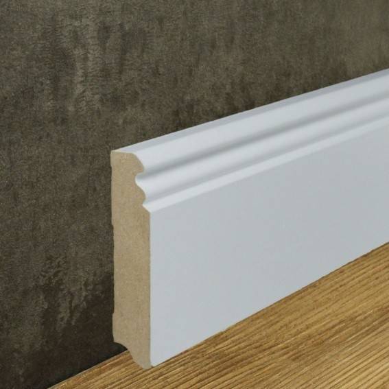 Südbrock | Sockelleiste 719.096 | 19 x 96 mm | Hamburger (Berliner) Profil | Weiß Südbrock | Sockelleiste 719.096 | 19 x 96 mm | Hamburger (Berliner) Profil | Weiß