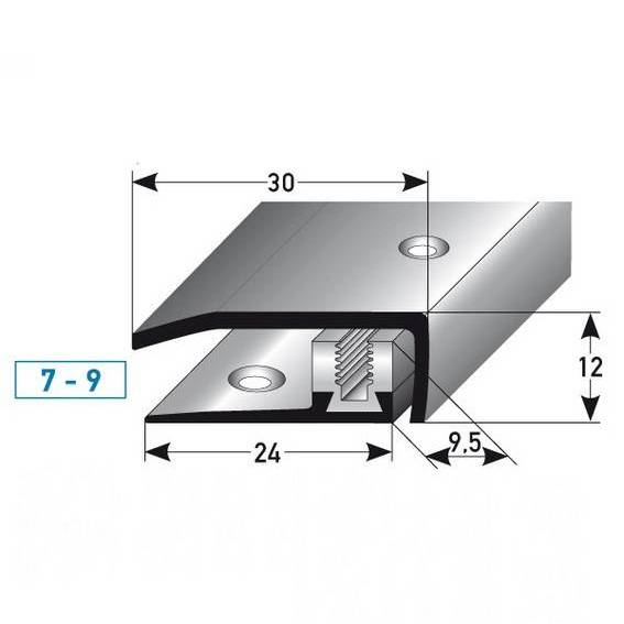 Abschlussprofil / Abschlussleiste Laminat "Davidson", Höhe 7 x9 mm, 30 mm breit, Edelstahl, Flex Abschlussprofil / Abschlussleiste Laminat "Davidson", Höhe 7 x9 mm, 30 mm breit, Edelstahl, Flex