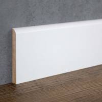 PROVISTON | Fußleiste | MDF Sockelleiste | 10 x 70 x 2000 mm | Weiß Foliert | Abgerundet