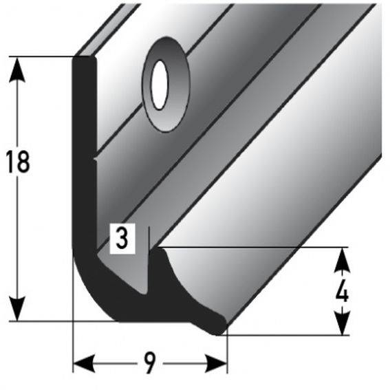 Auer | Treppenkanten- & Winkelprofile Sarnia | H 18 mm | B 9 mm | Einfasshöhe 3 mm | Alu eloxiert Auer | Treppenkanten- & Winkelprofile Sarnia | H 18 mm | B 9 mm | Einfasshöhe 3 mm | Alu eloxiert