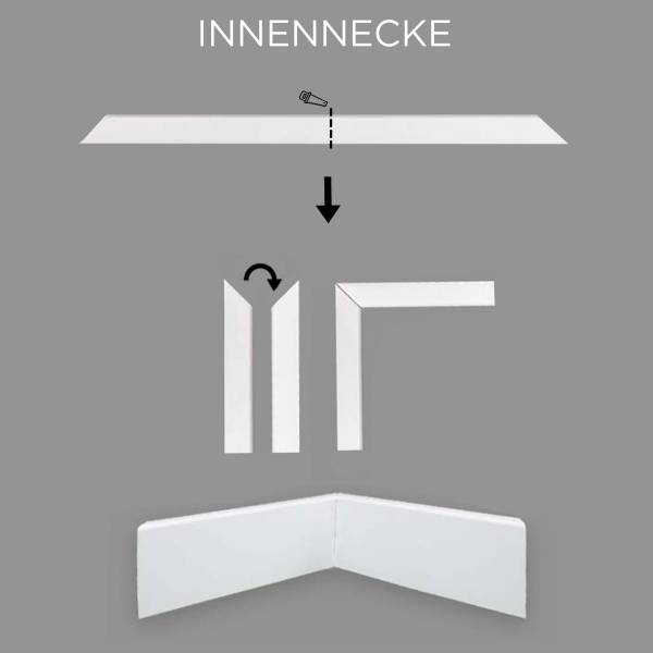 Kosche | Innenwinkel für Sockelleiste | MDF Fußleiste | 10 x 100 mm | Weiß | 76723 | Klassisch Kosche | Innenwinkel für Sockelleiste | MDF Fußleiste | 10 x 100 mm | Weiß | 76723 | Klassisch