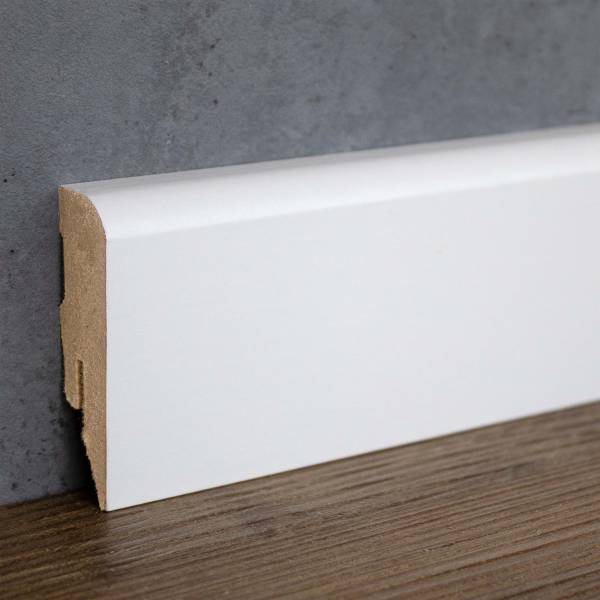 PROVISTON | Fußleiste | weiß foliert | 16 x 58 x 2500 mm | Sockelleiste abgerundet | MDF-Leiste PROVISTON | Fußleiste | weiß foliert | 16 x 58 x 2500 mm | Sockelleiste abgerundet | MDF-Leiste