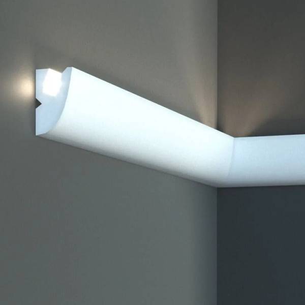 Elite Decor | Lichtleiste KD303 | Polystyrol | 40 x 65 x 1150 mm | Weiß | Styropor Zierleiste Elite Decor | Lichtleiste KD303 | Polystyrol | 40 x 65 x 1150 mm | Weiß | Styropor Zierleiste