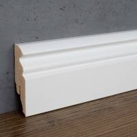 PROVISTON | Fußleiste weiß | 16 x 58mm | foliert | MDF-Sockelleiste | Hamburger Profil | Bodenleiste