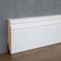 PROVISTON | Hamburger Profil | MDF-Sockelleiste | 19 x 80mm | Berliner Fußleiste | weiß foliert