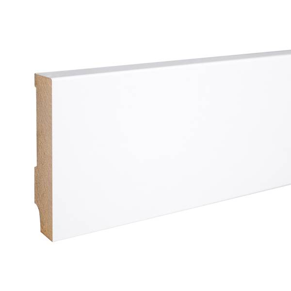 PROVISTON | Sockelleiste | Eckiges Profil | 16 x 80 x 2500 mm | MDF foliert | Weiß | Klassisch PROVISTON | Sockelleiste | Eckiges Profil | 16 x 80 x 2500 mm | MDF foliert | Weiß | Klassisch