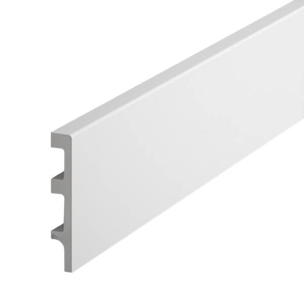 PROVISTON | Sockelleiste "NE014P" | 14 x 80 x 2000 mm | Satin Weiß | Fußleiste | Mit Kabelkanal PROVISTON | Sockelleiste "NE014P" | 14 x 80 x 2000 mm | Satin Weiß | Fußleiste | Mit Kabelkanal