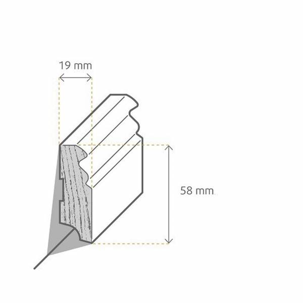 PROVISTON Innen- oder Außenwinkel 19 x 58mm foliert Sockelleiste Berliner Profil MDF