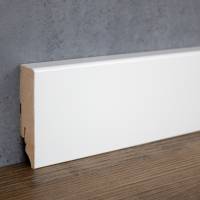 PROVISTON | 19 x 70mm | MDF-Sockelleiste | eckiges Profil | weiße Fußleiste | folierte Leiste