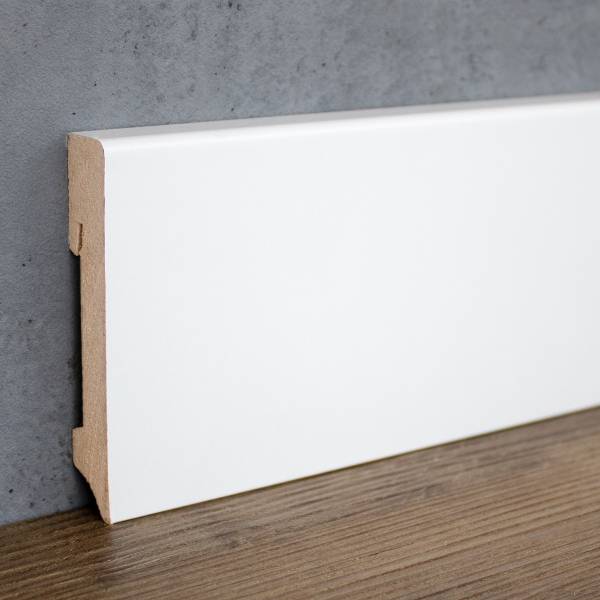 PROVISTON | eckiges Profil | 16 x 90 x 2400 mm | weiße Sockelleiste | folierte Leiste | Fußleiste PROVISTON | eckiges Profil | 16 x 90 x 2400 mm | weiße Sockelleiste | folierte Leiste | Fußleiste